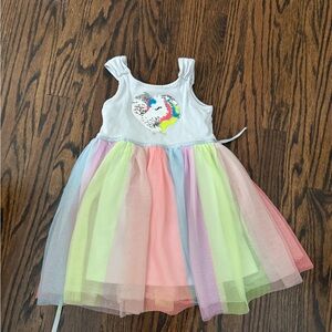 Unicorn Sequin Dress with Rainbow Tulle Skirt